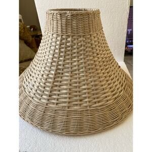 Woven wicker lamp shade natural rattan like style to empire to boho-chic